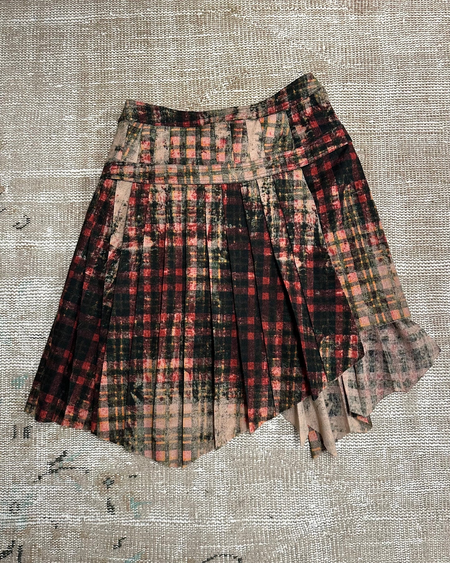 ASYMMETRIC TARTAN SKIRT by Gaetano Navarra