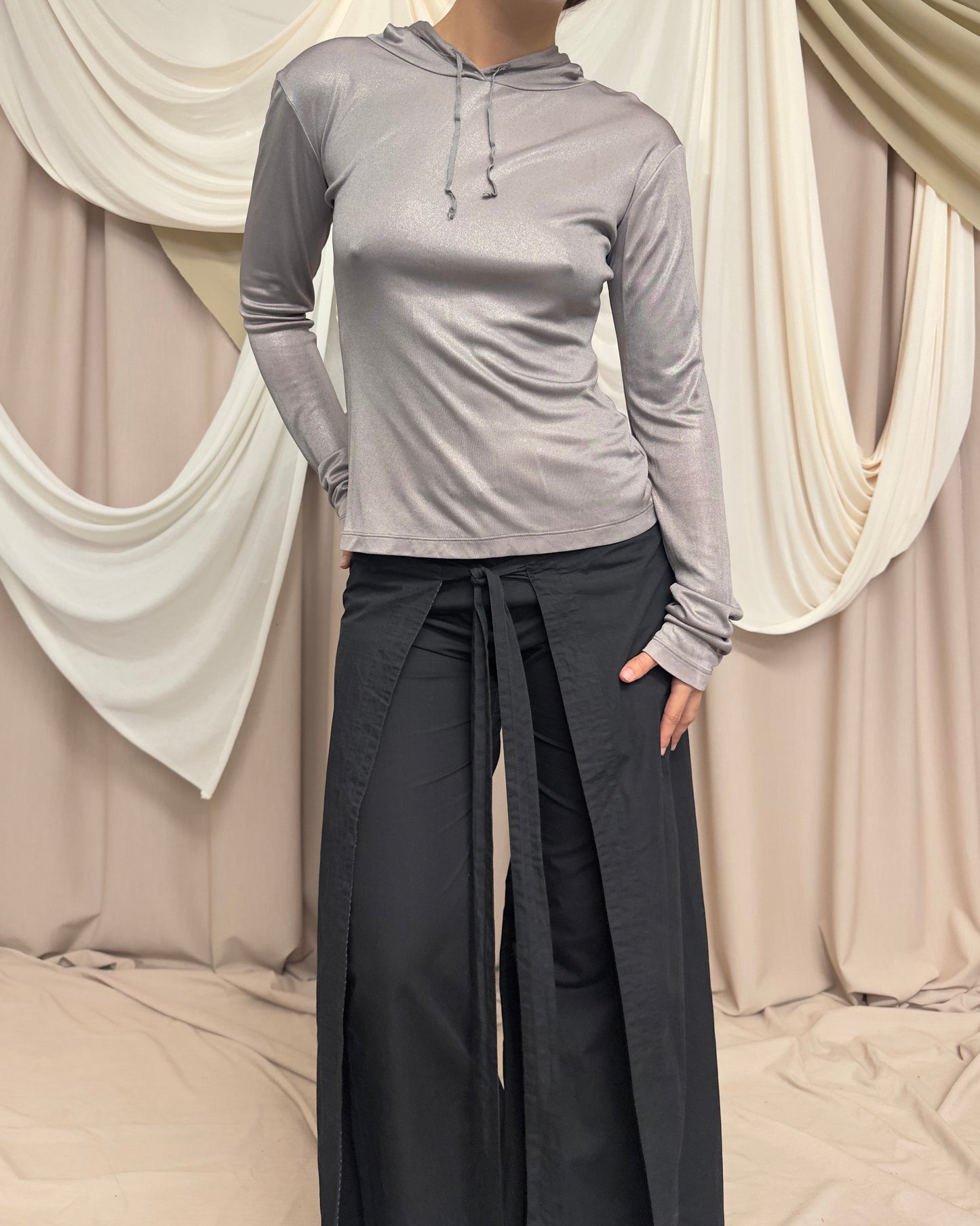 TROUSERS WITH WRAP MAXI OVERSKIRT by 2026 by Cop Copine