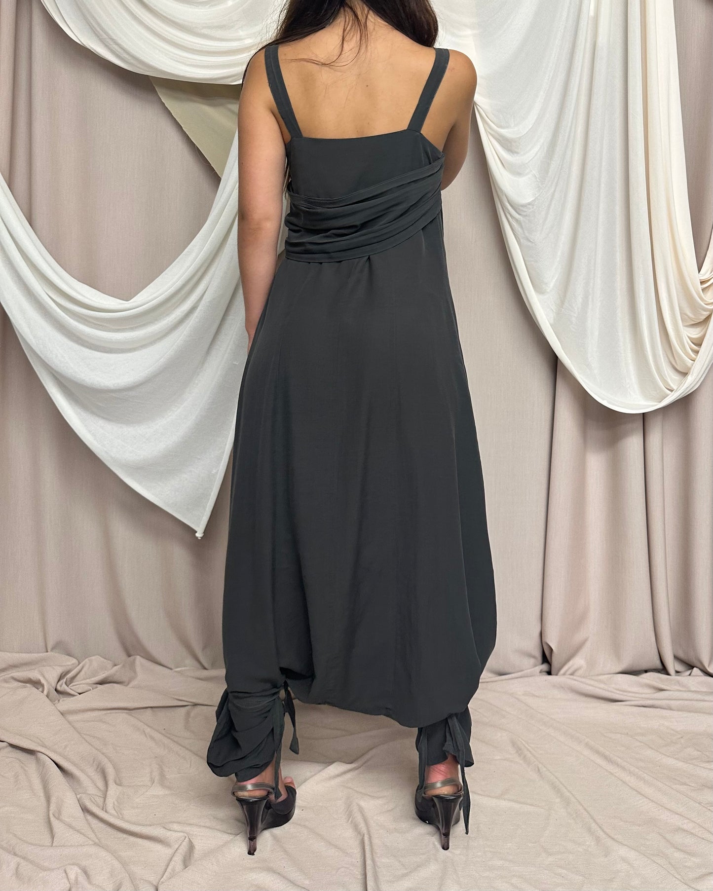DROPPED CROTCH SILK BLEND JUMPSUIT by Sarah Pacini