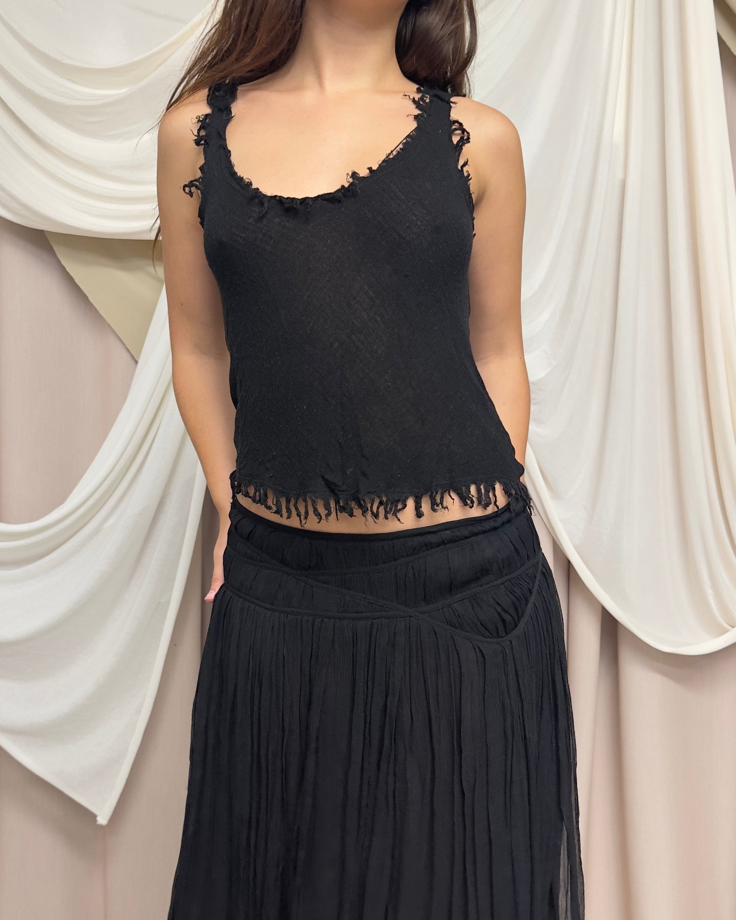 SEMI-SHEER MIDI SKIRT IN 100% SILK by Roberto Cavalli