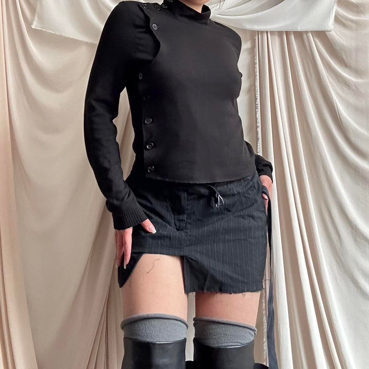 BLACK MILITARY STYLE CASHMERE BLEND JUMLER by Ann Demeulemeester