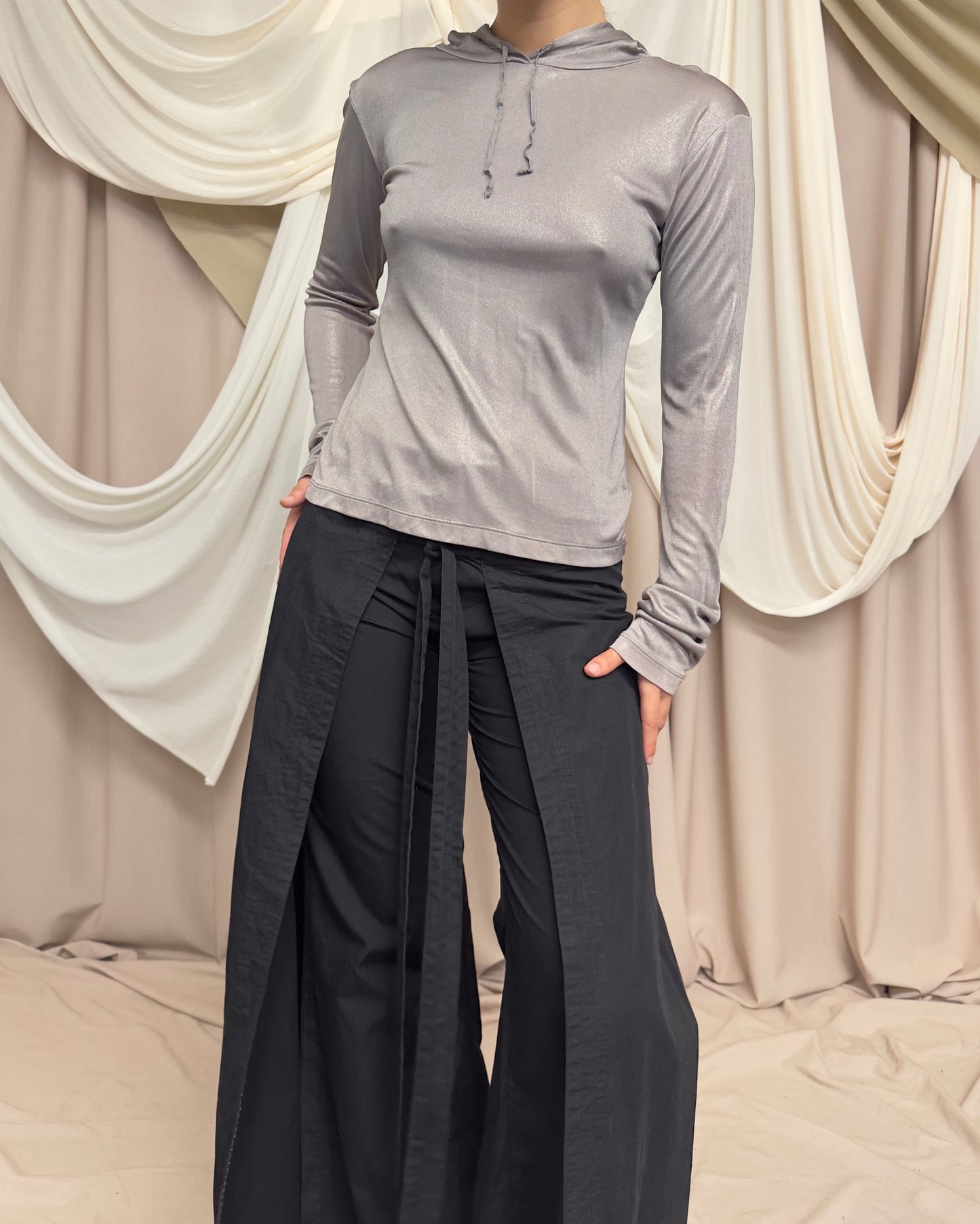 TROUSERS WITH WRAP MAXI OVERSKIRT by 2026 by Cop Copine