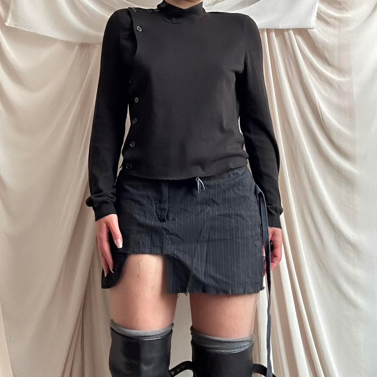 BLACK MILITARY STYLE CASHMERE BLEND JUMLER by Ann Demeulemeester