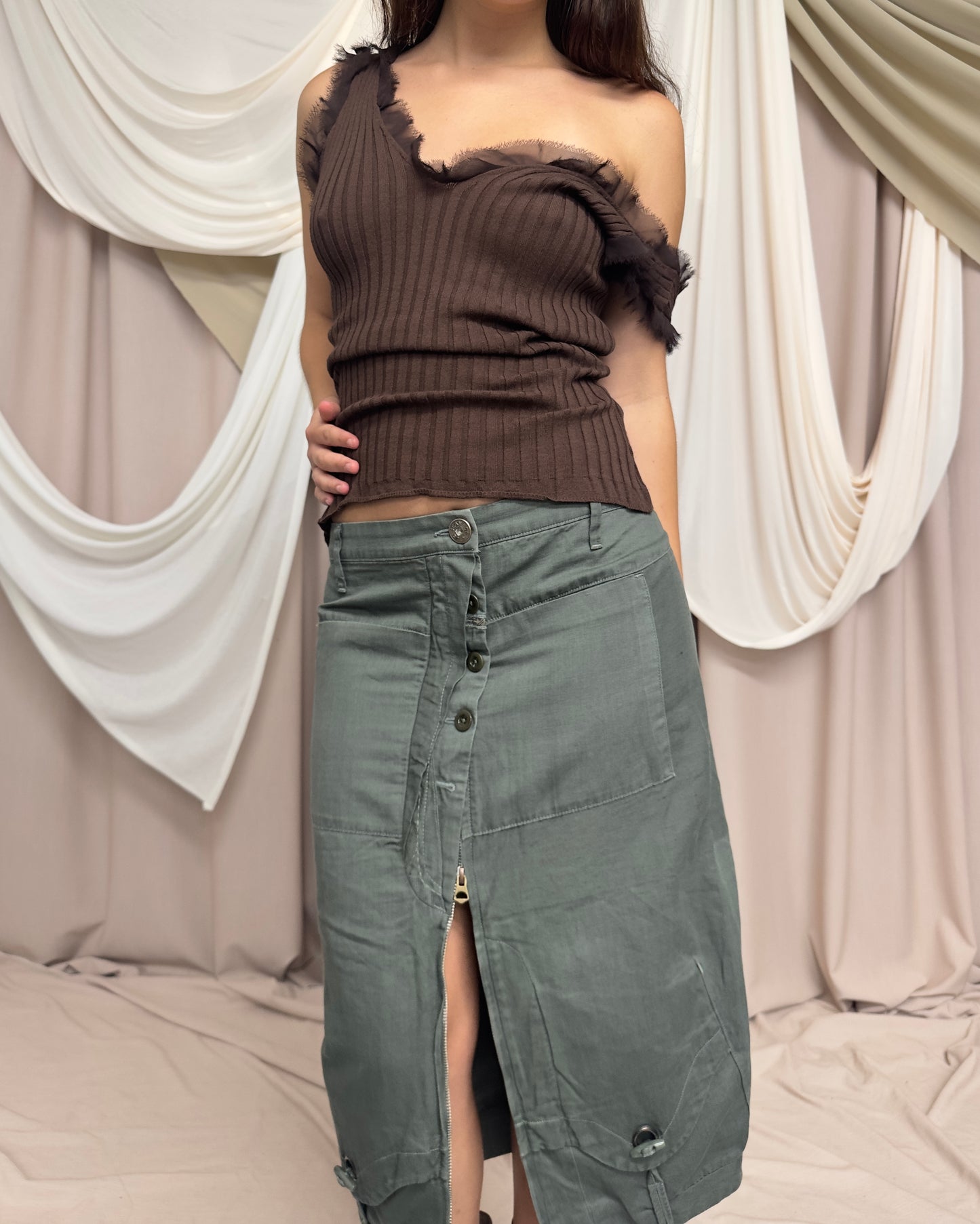 AVANT GARDE MILITARY PENCIL SKIRT by Marithé + François Girbaud