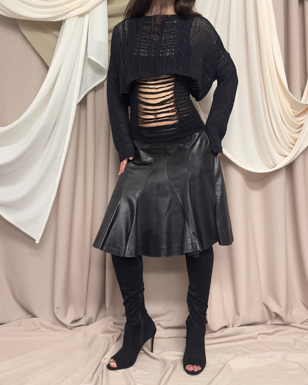 PANELLED LEATHER SKIRT BY JUNYA WATANABE