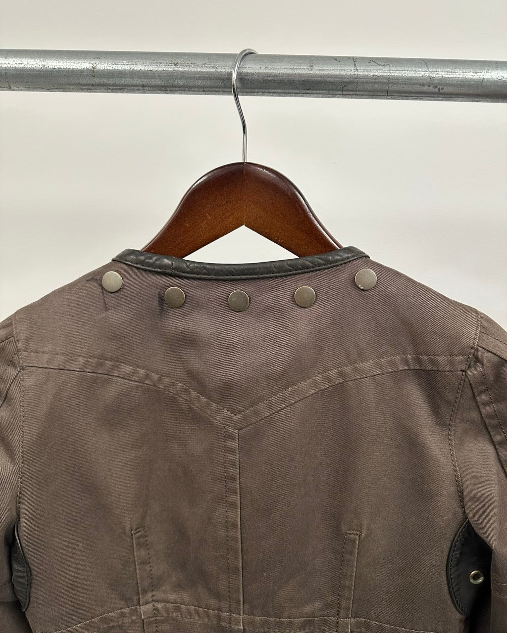 DISTRESSED SCULPTED JACKET WITH LEATHER ACCENTS by Dsquared2