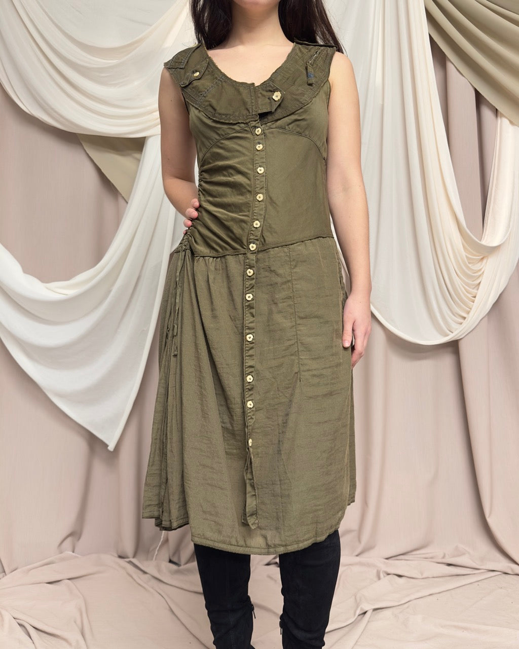 KHAKI CARGO DRESS by Marithé + François Girbaud