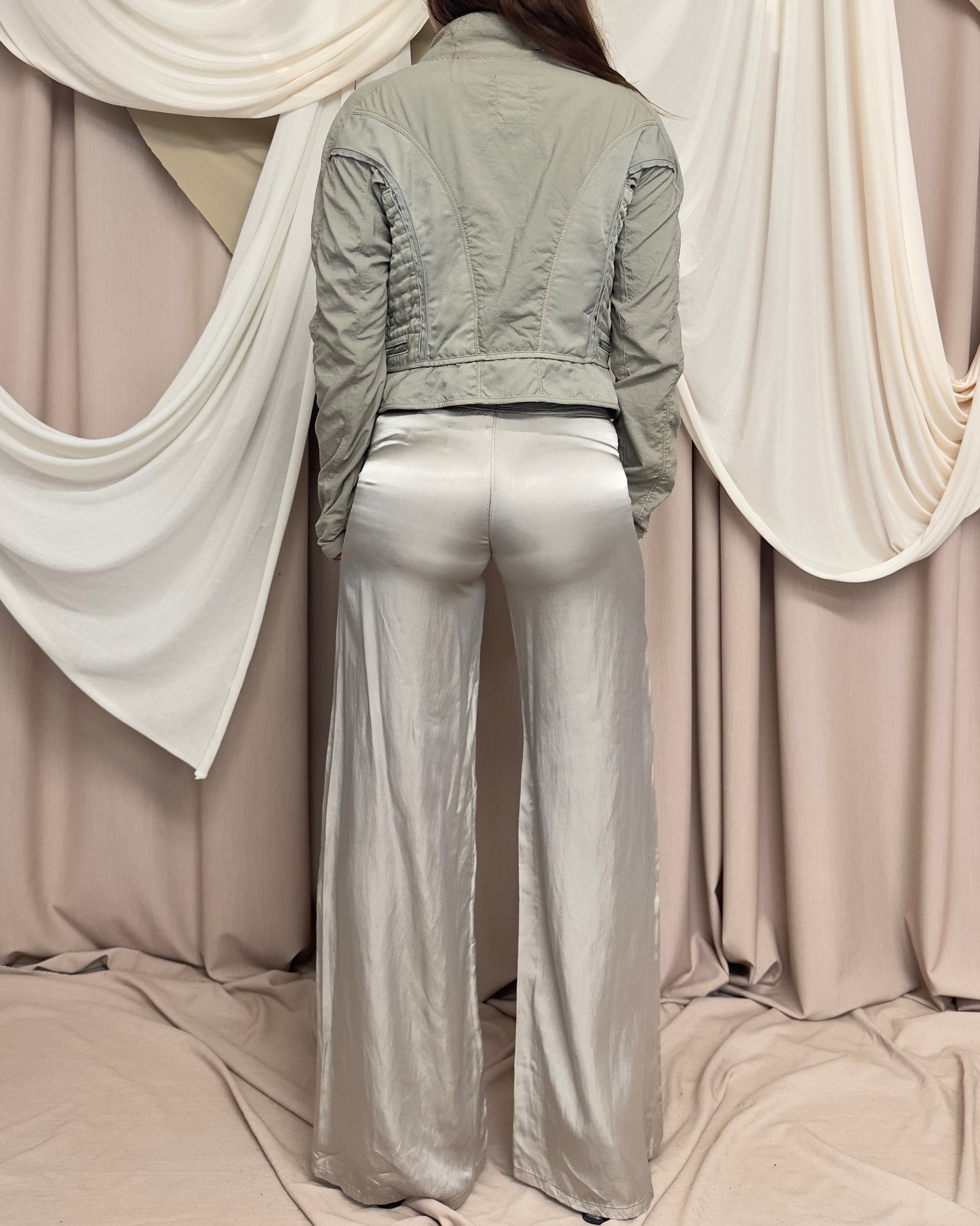 WIDE LEG TROUSERS IN SMOOTH SILKY FLUID FABRIC by Marithé + François Girbaud
