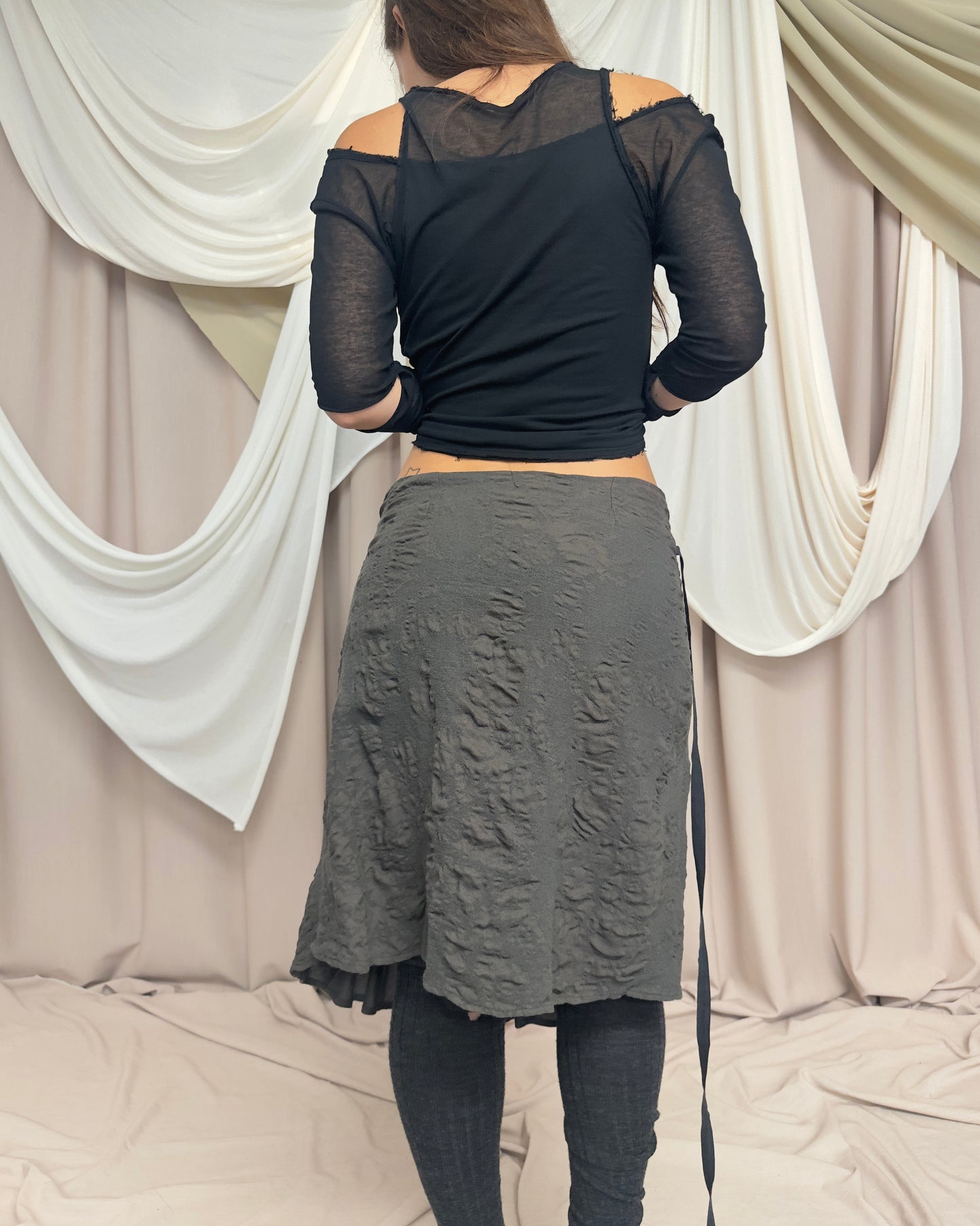 LAYERED SEMI SHEER LONG SLEEVE WITH DISTRESSED HEMS by Limi Feu