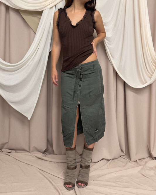 AVANT GARDE MILITARY PENCIL SKIRT by Marithé + François Girbaud