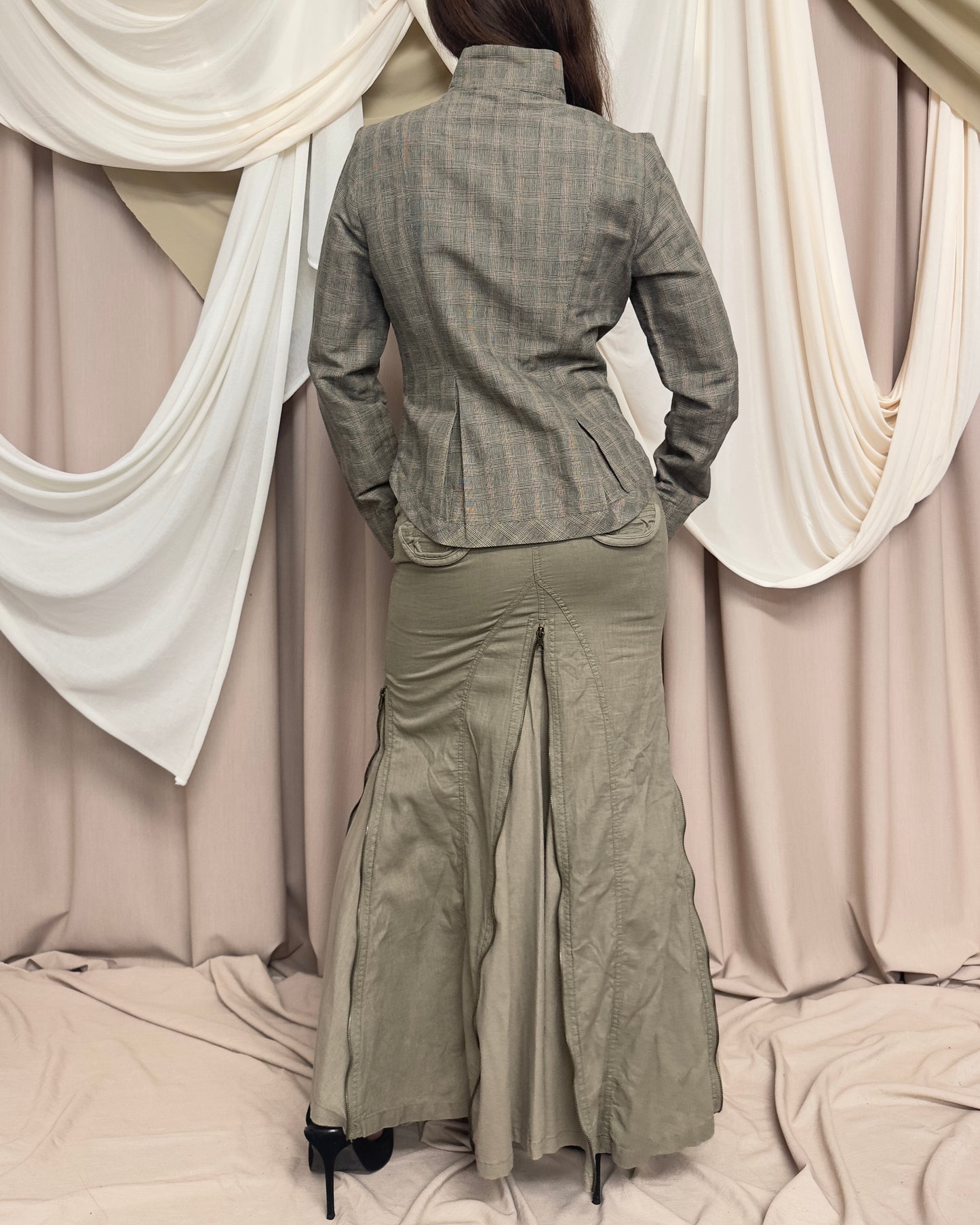 KHAKI CARGO MAXI SKIRT by G.O.A