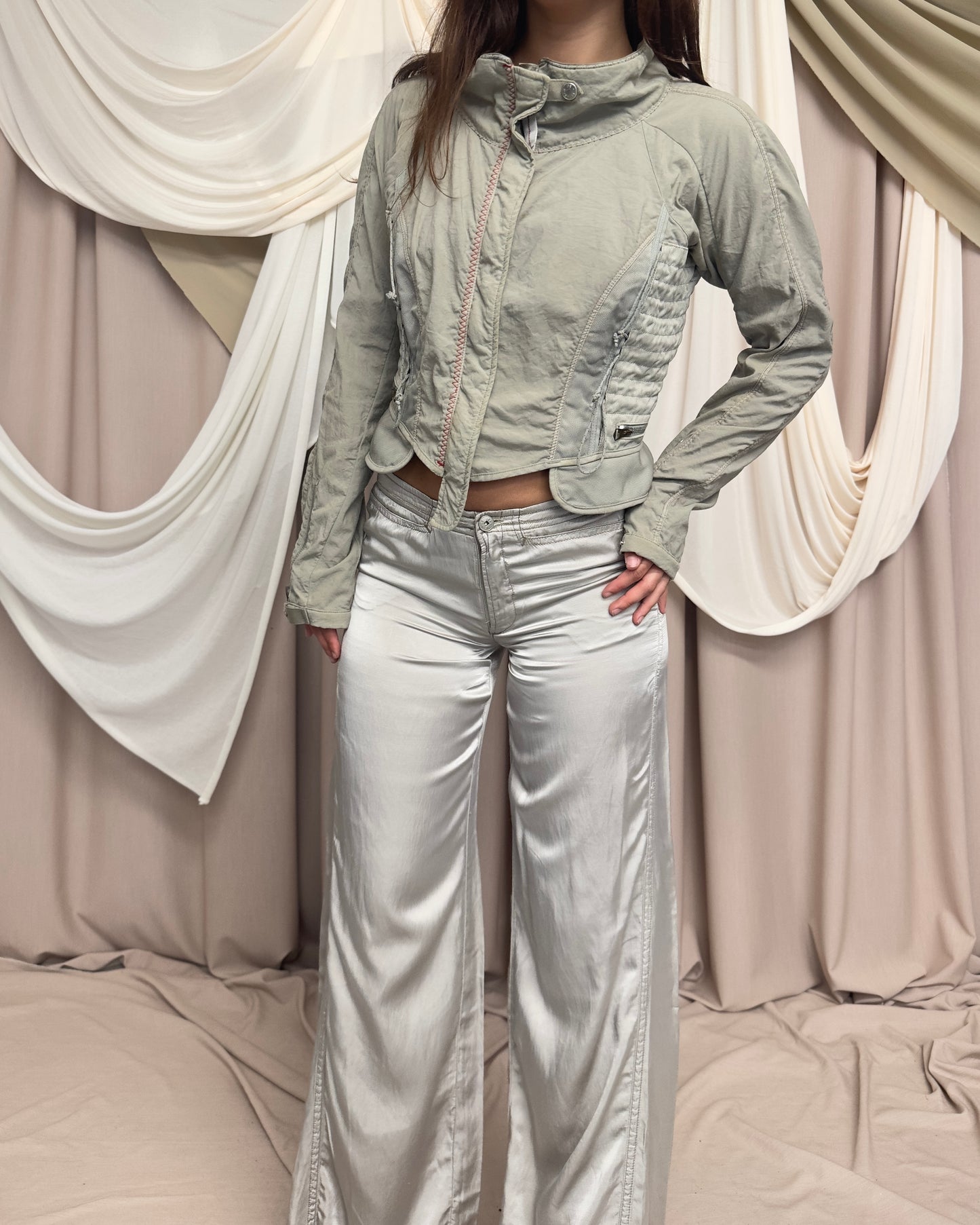 WIDE LEG TROUSERS IN SMOOTH SILKY FLUID FABRIC by Marithé + François Girbaud