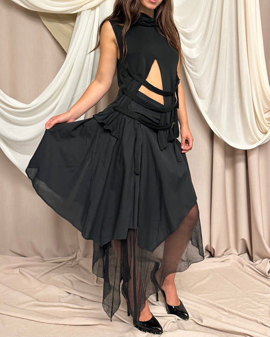 SPLIT FRONT TURTLENECK WITH UTILITY STRAPS by Jean Paul Gaultier
