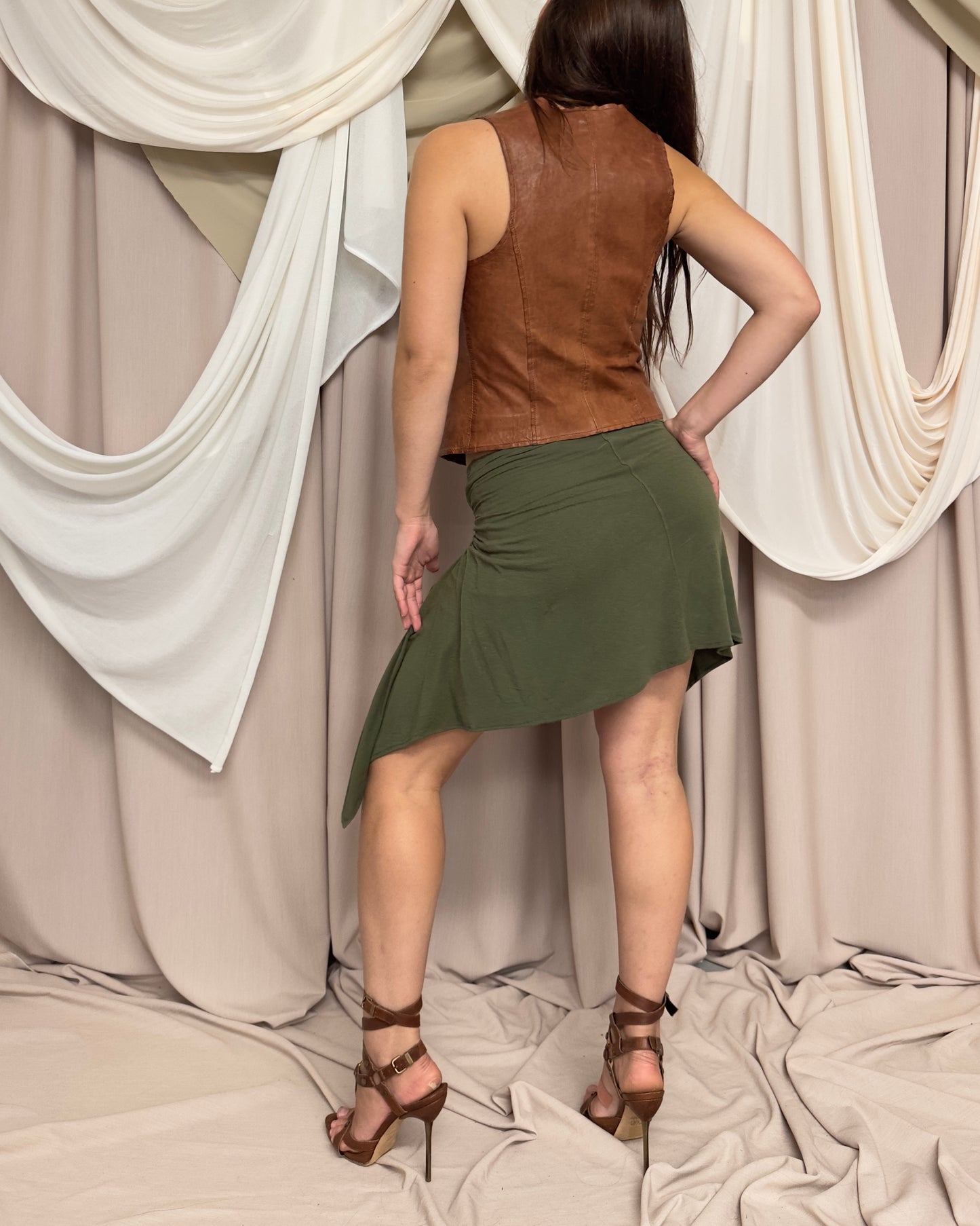 BROWN LEATHER VEST by IKKS