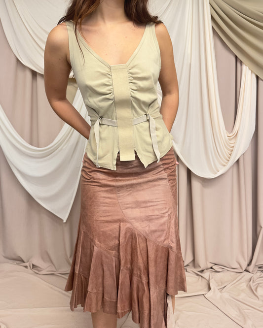 SOFT JERSEY CAMI WITH UTILITARIAN STRAPS