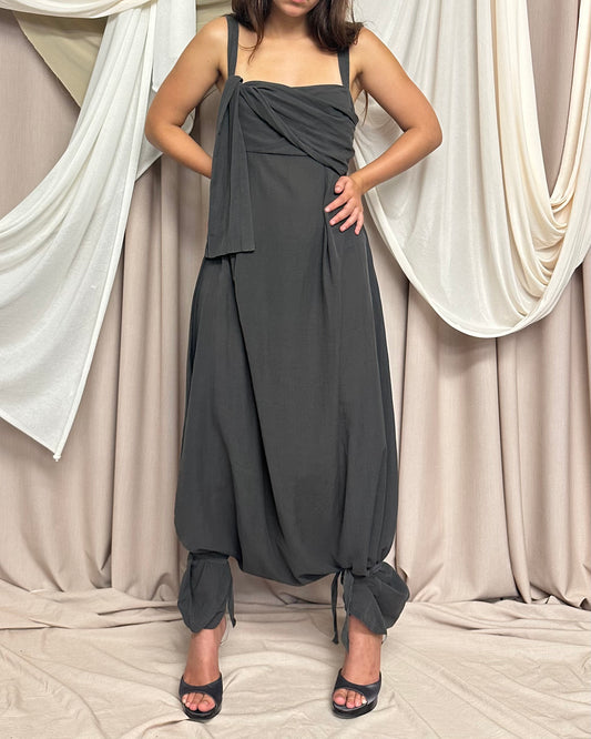 DROPPED CROTCH SILK BLEND JUMPSUIT by Sarah Pacini