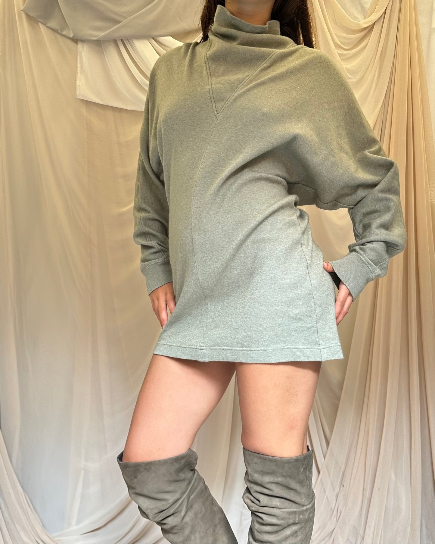 80s HIGH NECK BATWING STYLE SWEATSHIRT by Issey Miyake