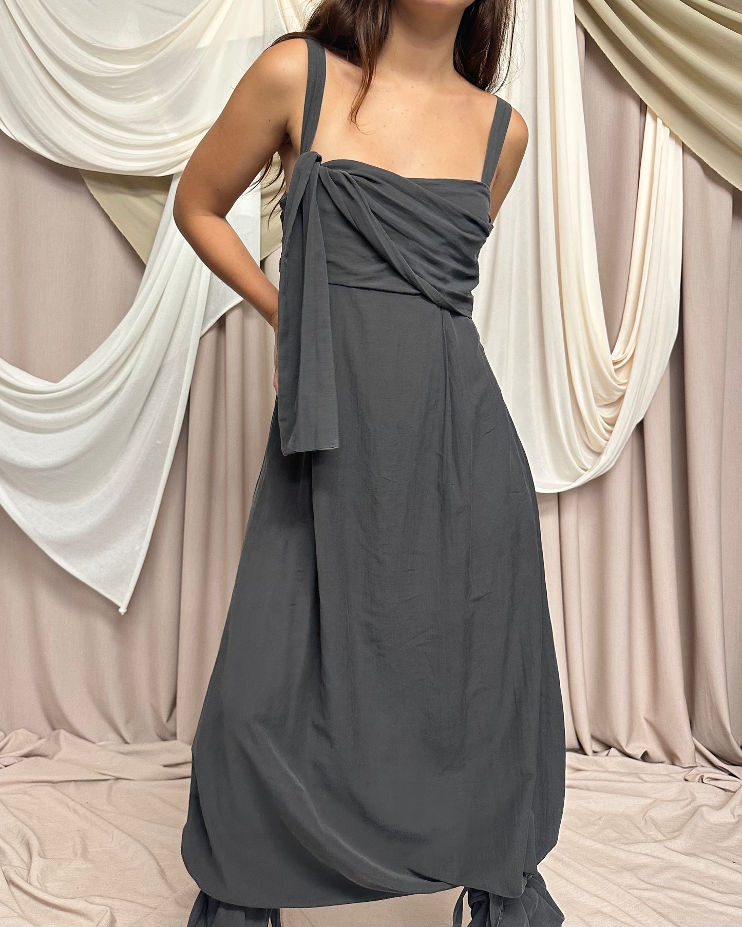 DROPPED CROTCH SILK BLEND JUMPSUIT by Sarah Pacini