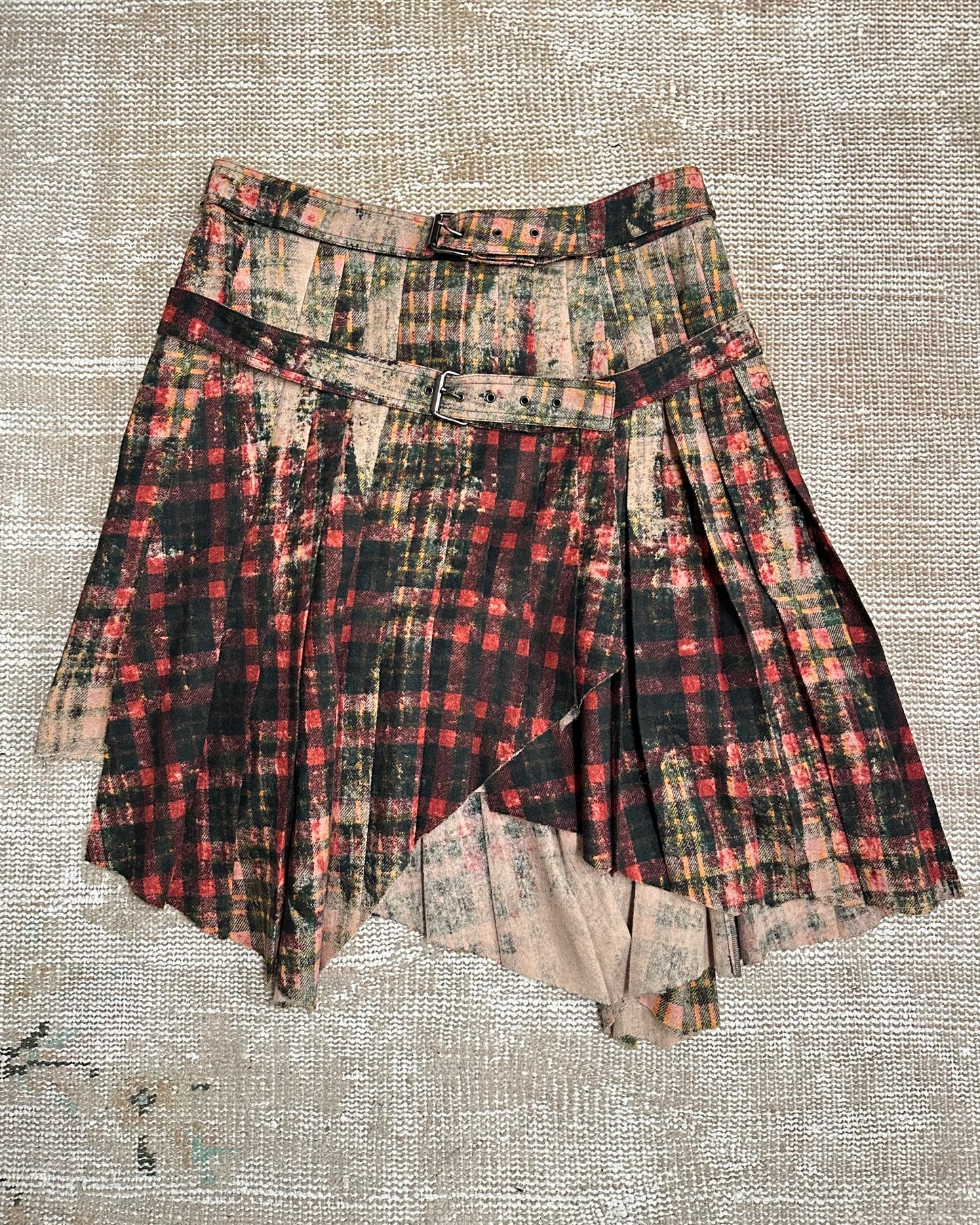 ASYMMETRIC TARTAN SKIRT by Gaetano Navarra