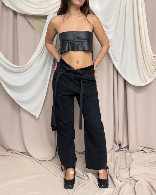 STRAIGHT LEG CARGO TROUSERS WITH UTILITY STRAPS by Plein Sud