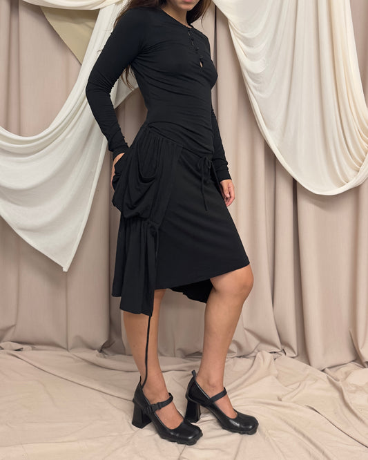 SOFT JERSEY MIDI DRESS WITH OVERSIZED POCKETS by Plein Sud