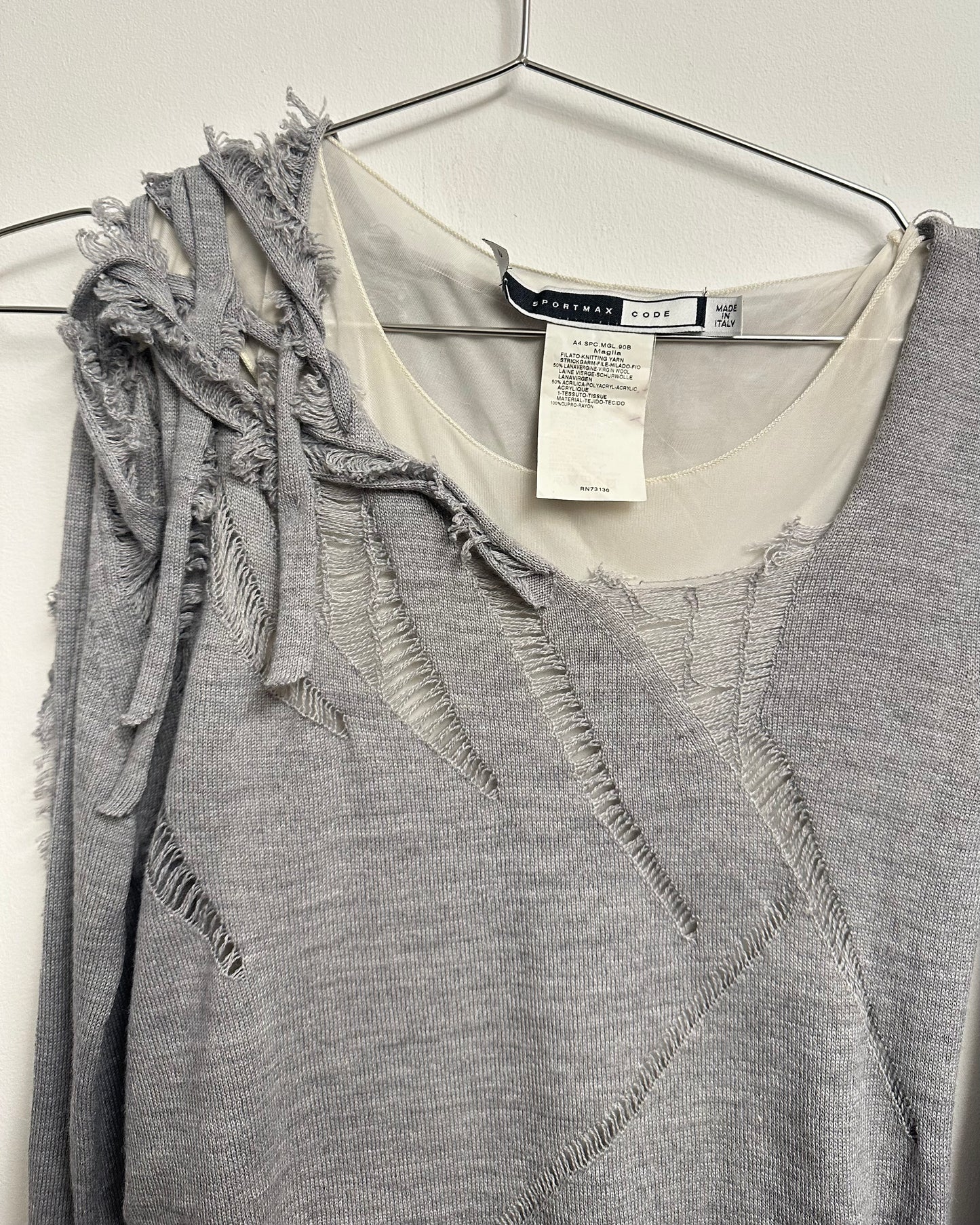 GREY DECONSTRUCTED JUMPER by Sportmax Code