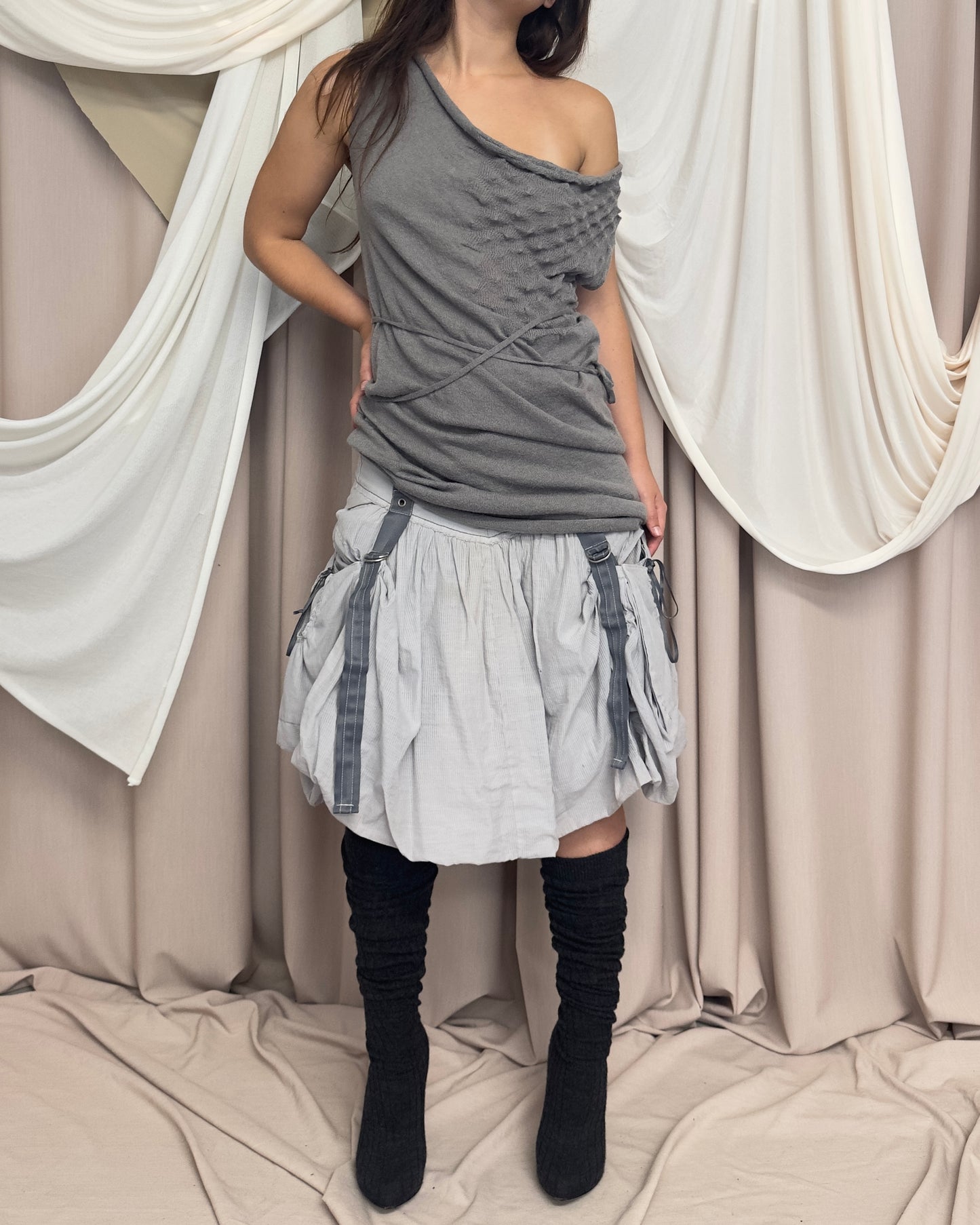 TEXTURED KNIT TUNIC WITH ADJUSTABLE TIES by Sarah Pacini