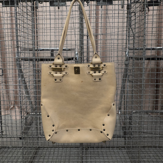 CREAM LEATHER MEDIEVAL TOTE BAG by Diesel