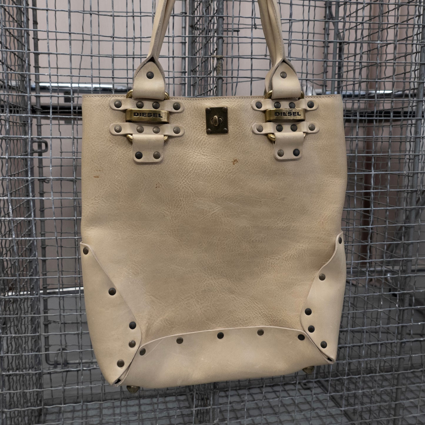 CREAM LEATHER MEDIEVAL TOTE BAG by Diesel