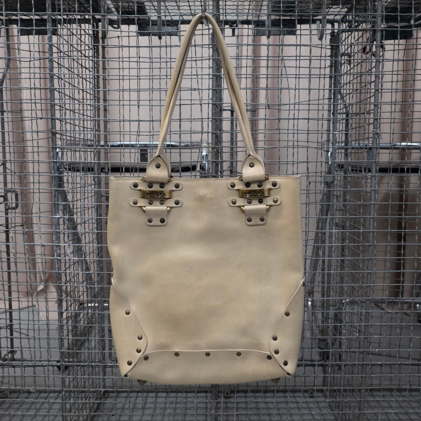 CREAM LEATHER MEDIEVAL TOTE BAG by Diesel