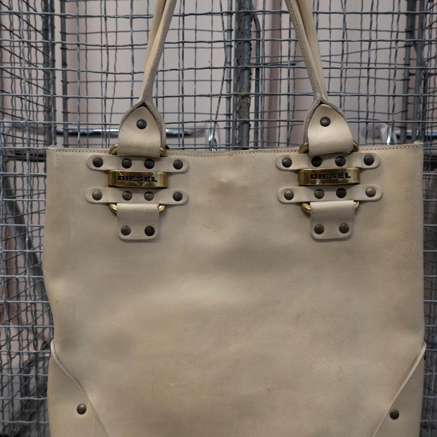 CREAM LEATHER MEDIEVAL TOTE BAG by Diesel