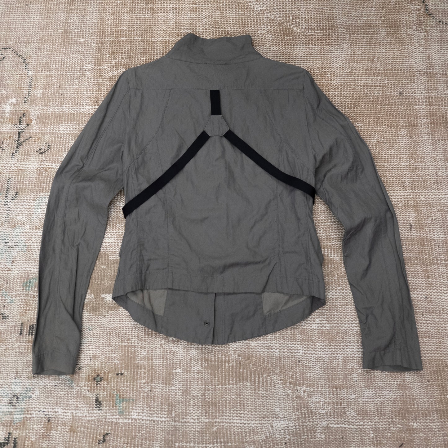 GREY STRAPPY UTILITY JACKET by Sarah Pacini