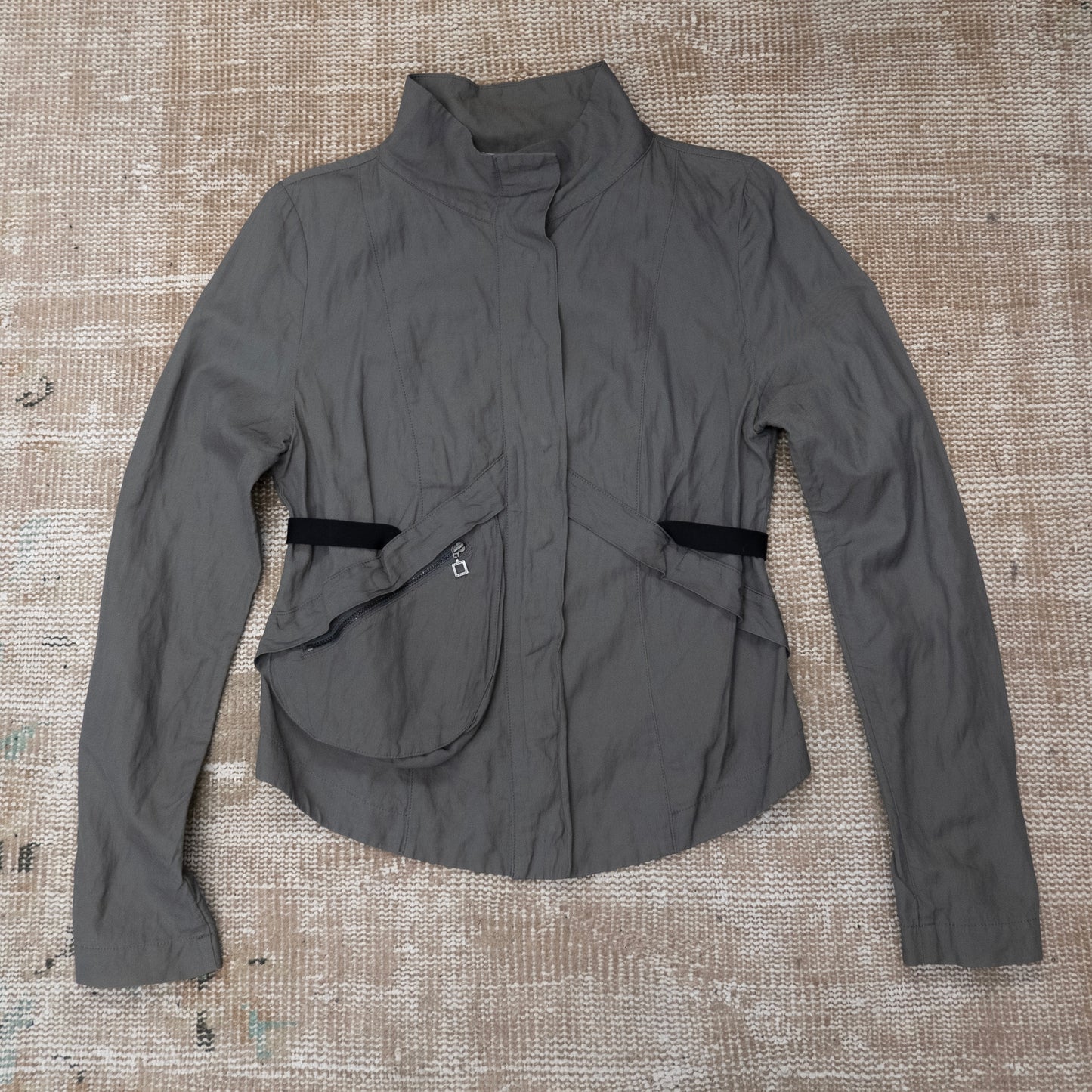 GREY STRAPPY UTILITY JACKET by Sarah Pacini