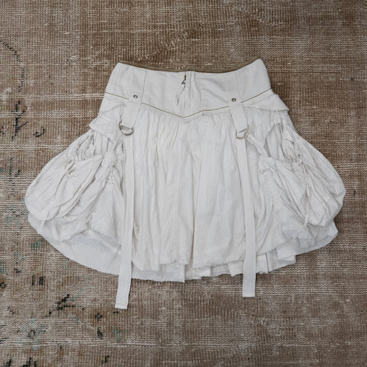 WHITE PARACHUTE UTILITY SKIRT by Marithé + François Girbaud