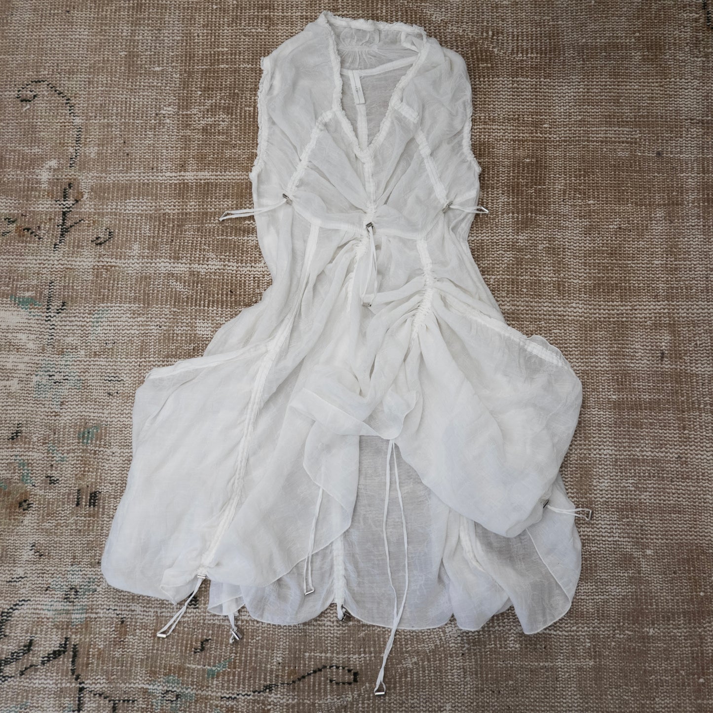 SHEER WHITE PARACHUTE DRESS by HIGH