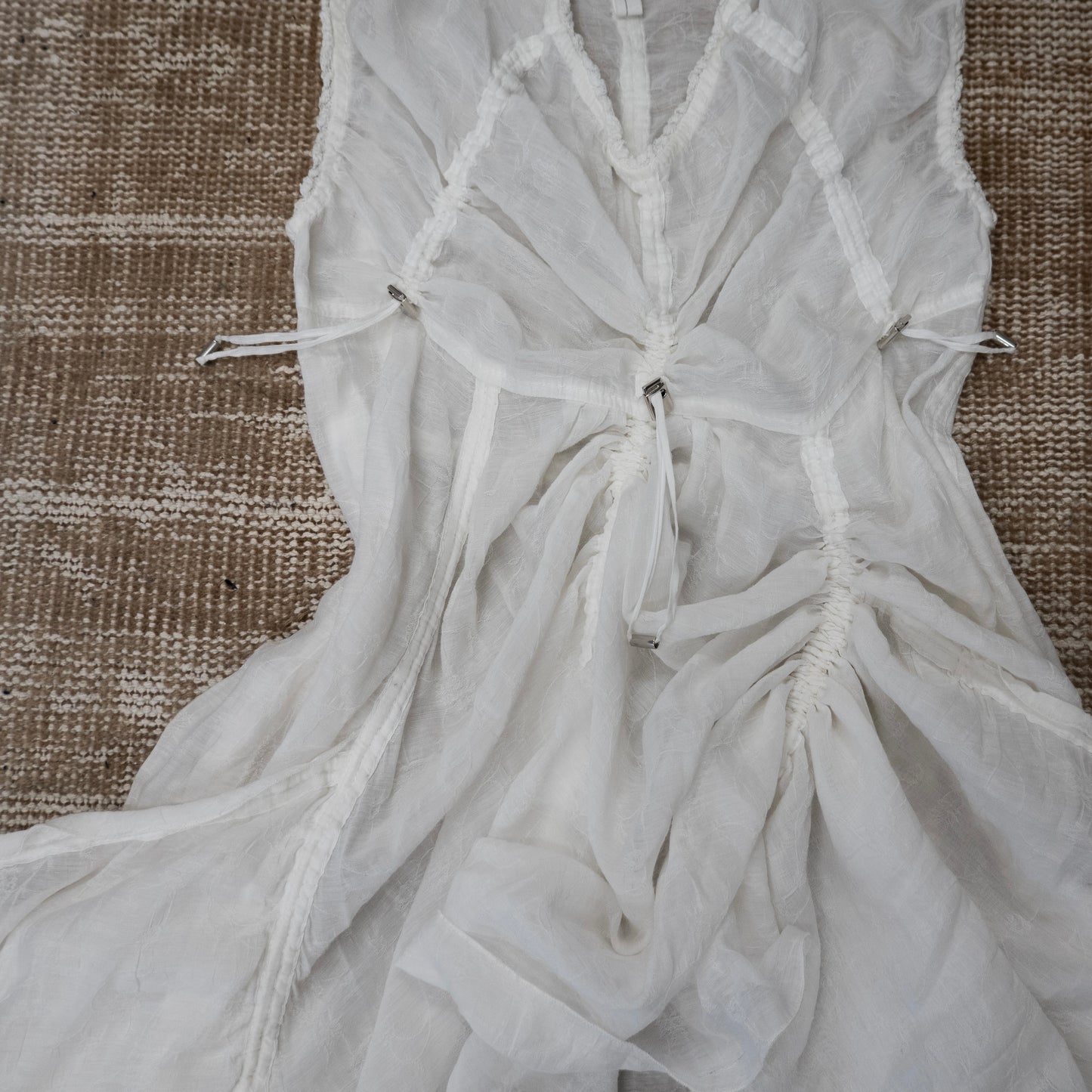 SHEER WHITE PARACHUTE DRESS by HIGH