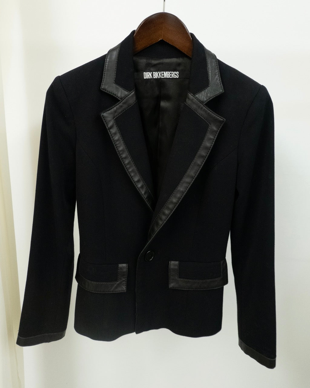 BLAZER WITH LEATHER TRIM BY DIRK BIKKEMBERGS