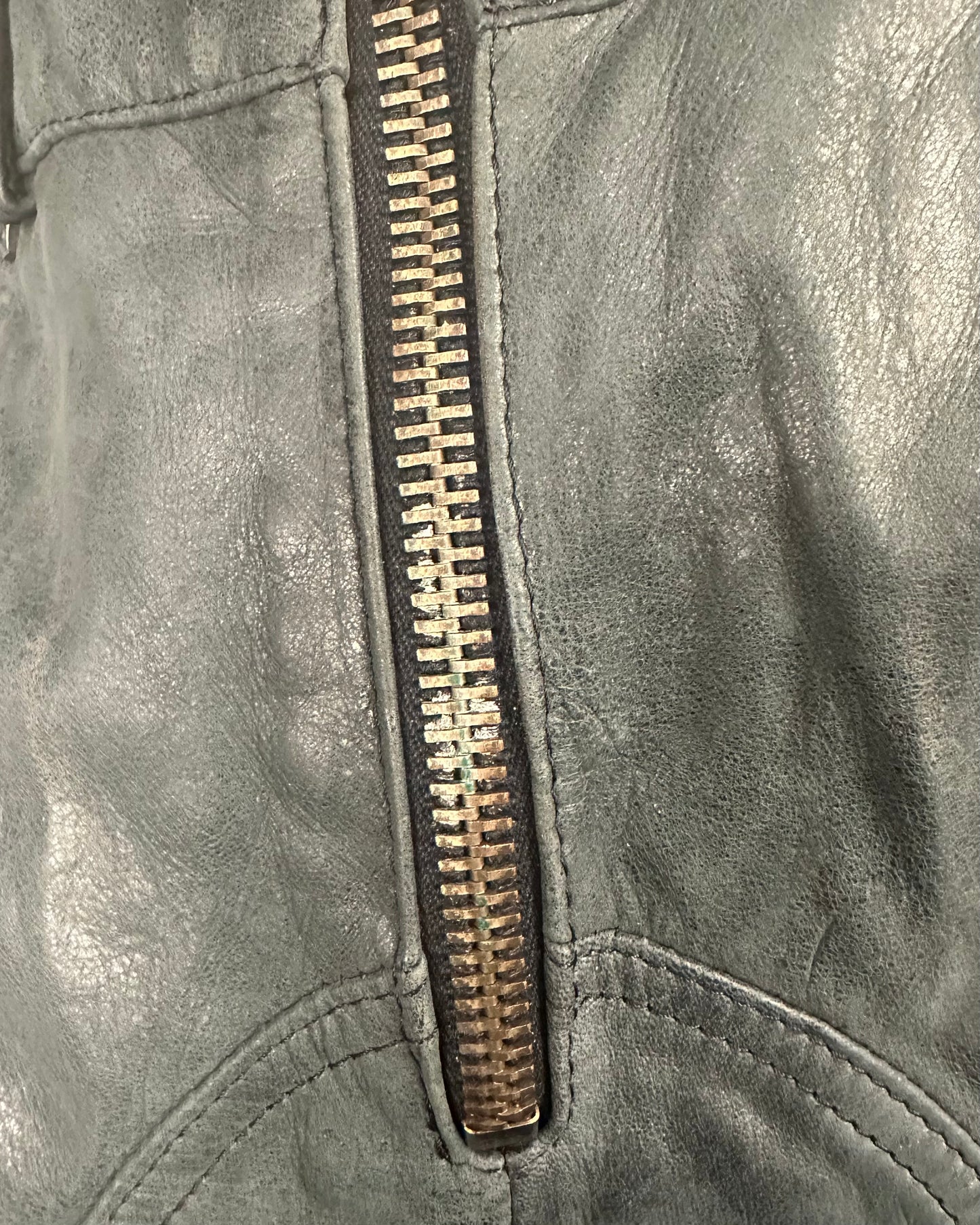 WASHED LEATHER TROUSERS by Versace