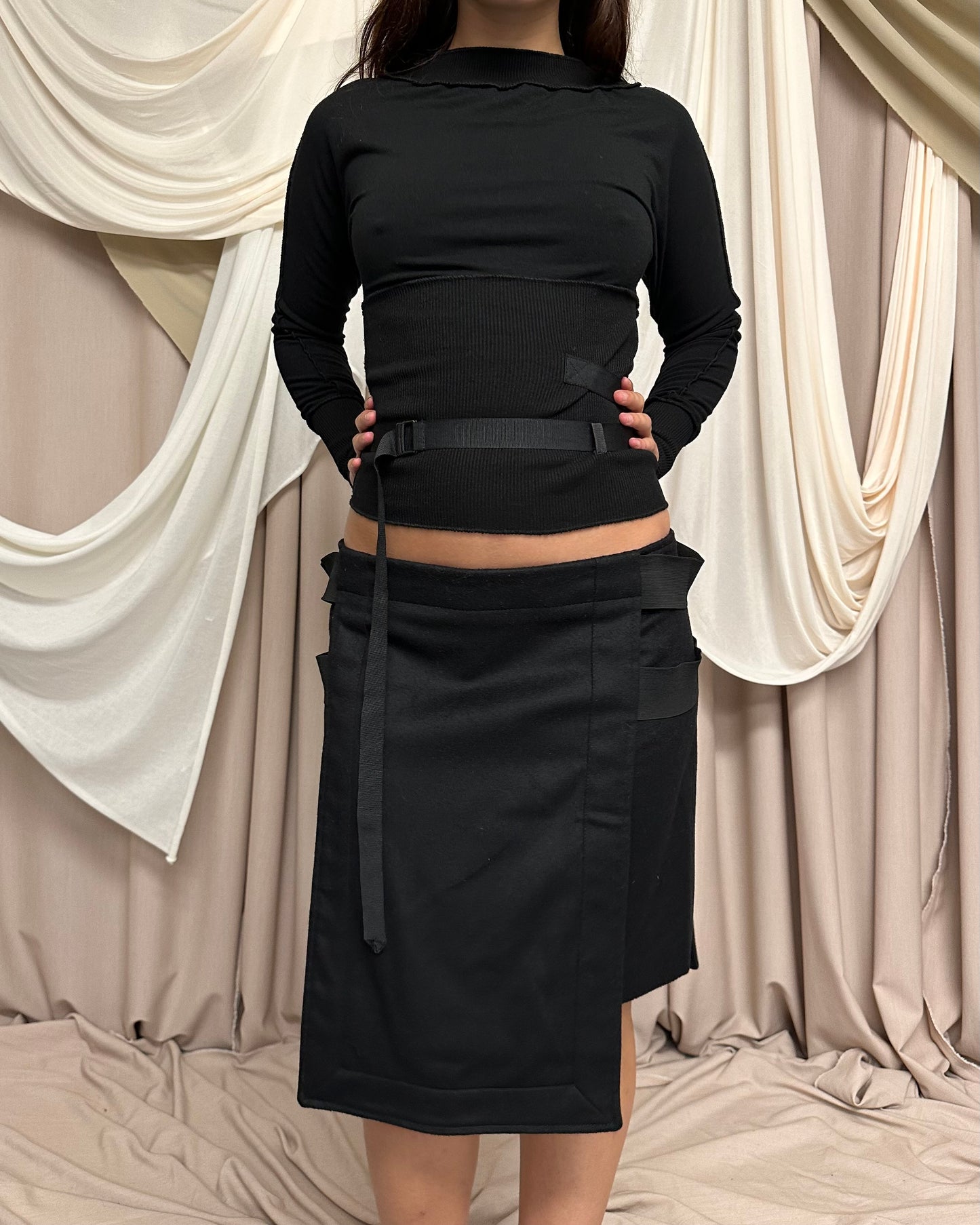 LONG SLEEVE BATWING JUMPER WITH UTILITARIAN STRAP DETAIL by Cop Copine