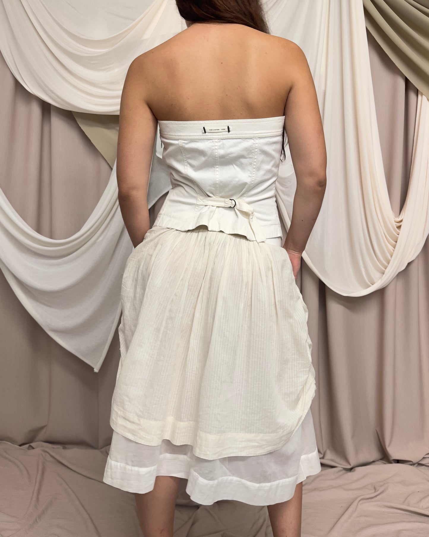 LACE FRONT BUSTIER AND RUCHED LAYERED SKIRT by Cop Copine