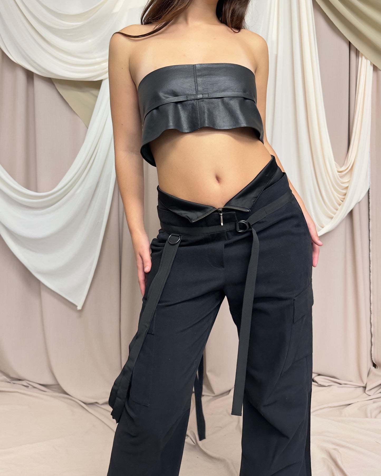 STRAIGHT LEG CARGO TROUSERS WITH UTILITY STRAPS by Plein Sud