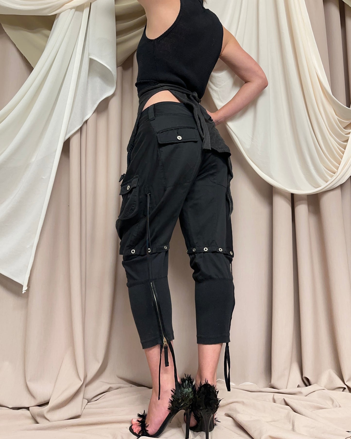 MODULAR SEMI SHEER KNIT WRAP TOP by Sarah Pacini