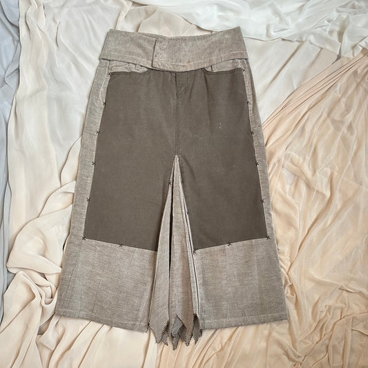 TWO TONE GREY CORD MAXI SKIRT by marithé et françois girbaud