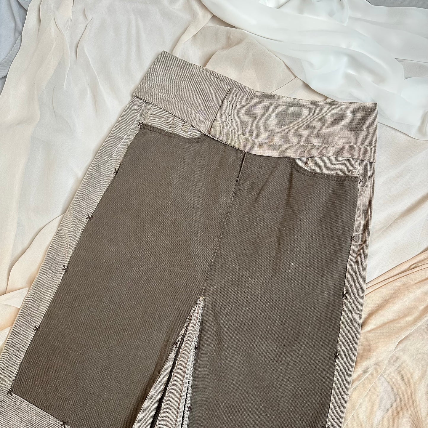 TWO TONE GREY CORD MAXI SKIRT by marithé et françois girbaud