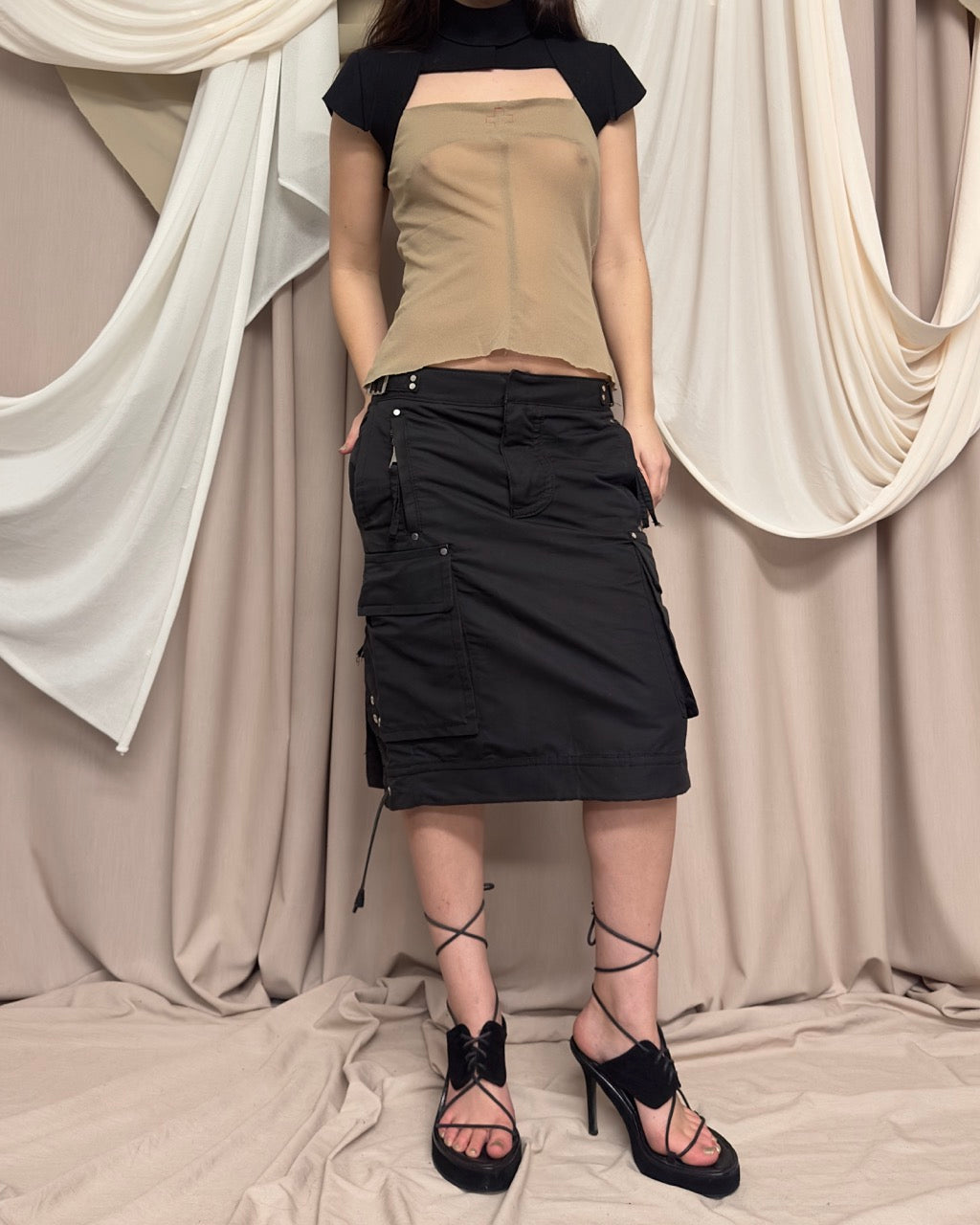 BLACK CARGO SKIRT BY DSQUARED2
