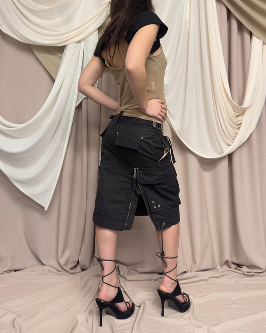 BLACK CARGO SKIRT BY DSQUARED2