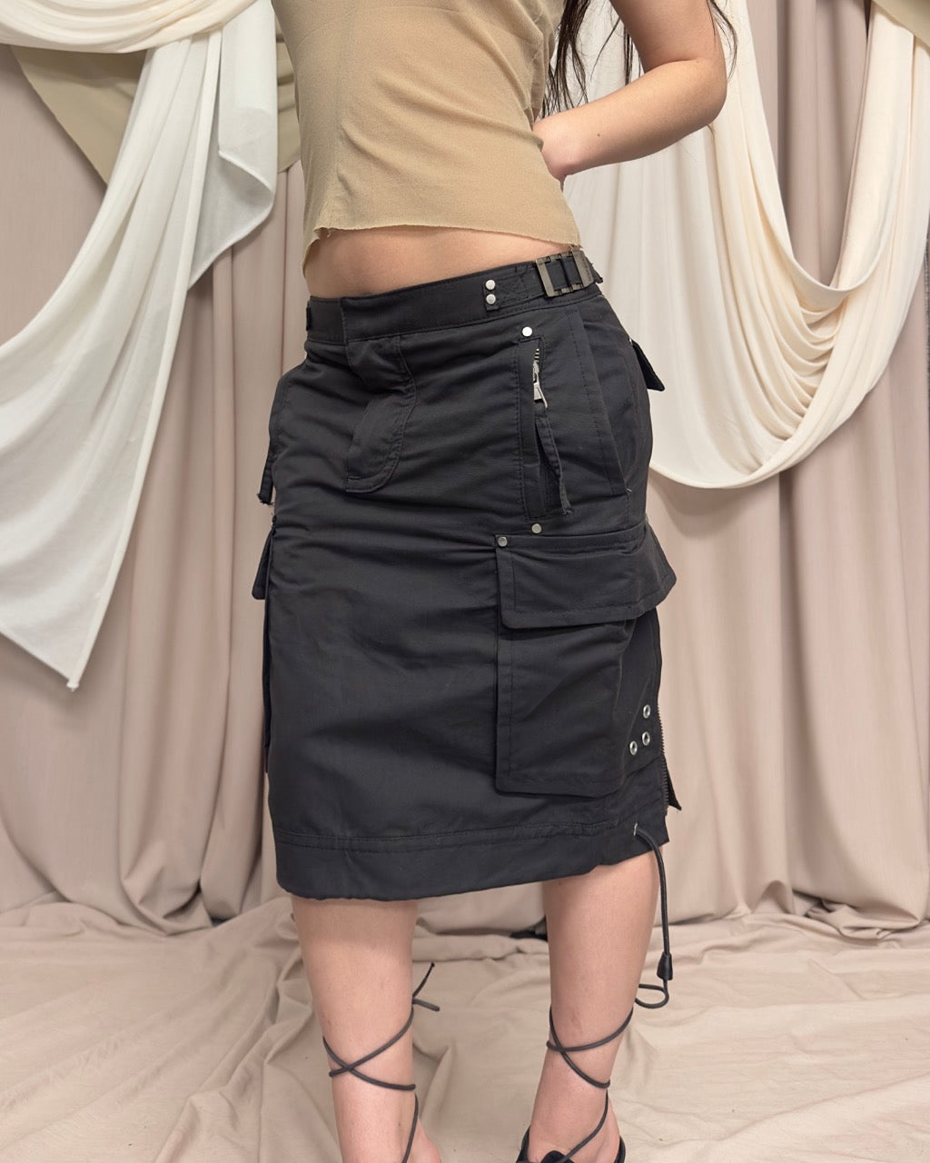 BLACK CARGO SKIRT BY DSQUARED2