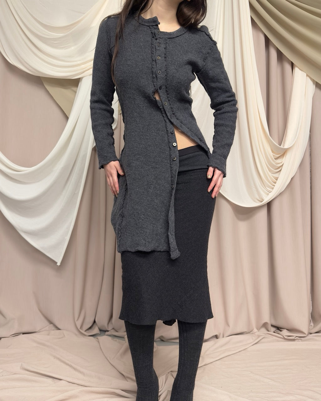 GREY TWISTED WOOL JUMPER BY JUNYA WATANABE
