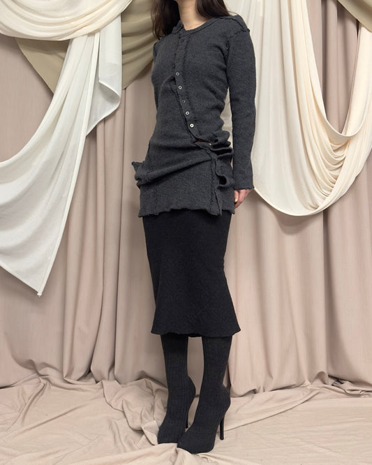 GREY TWISTED WOOL JUMPER BY JUNYA WATANABE