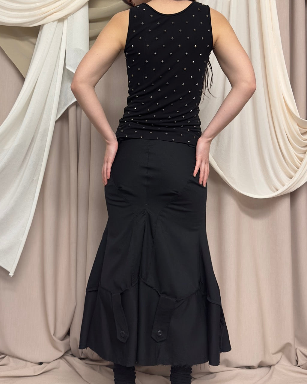 BLACK STUDDED VEST BY PLEIN SUD